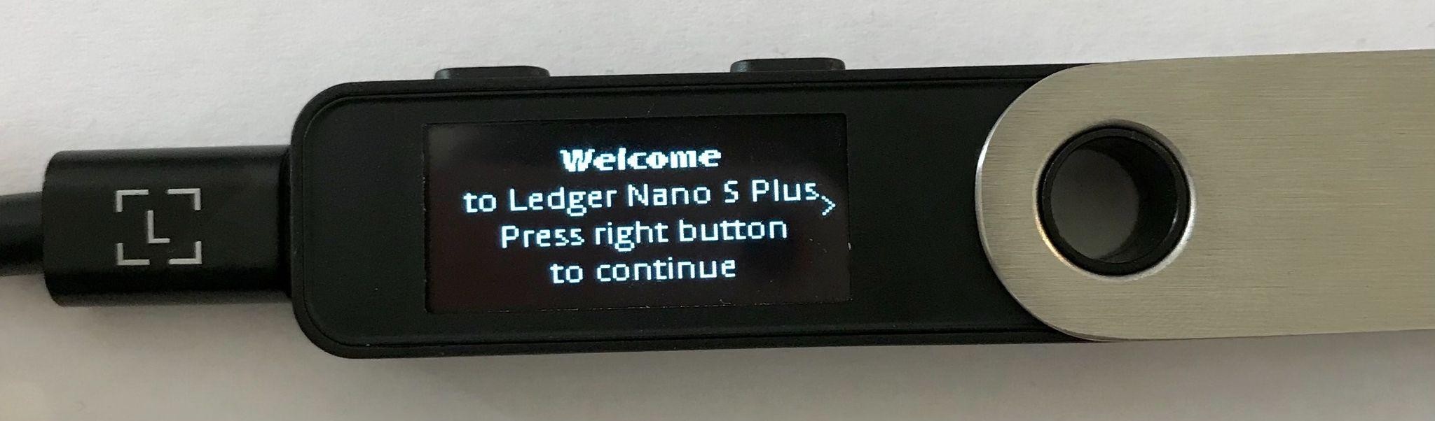 ledger nano s plus welcome